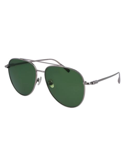 FERRAGAMO Ferragamo Green Pilot Men's Sunglasses SF308S 044 61