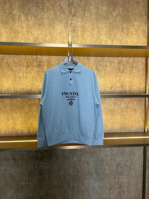 Prada Prada logo hoodie in grey