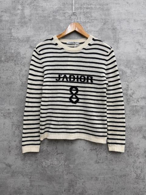 Dior Dior Black and White Striped Logo Knit Sweater