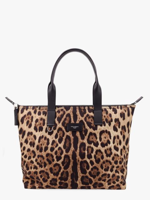 Other Designers Dolce E Gabbana Nylon Shoulder Bag With Animalier Print