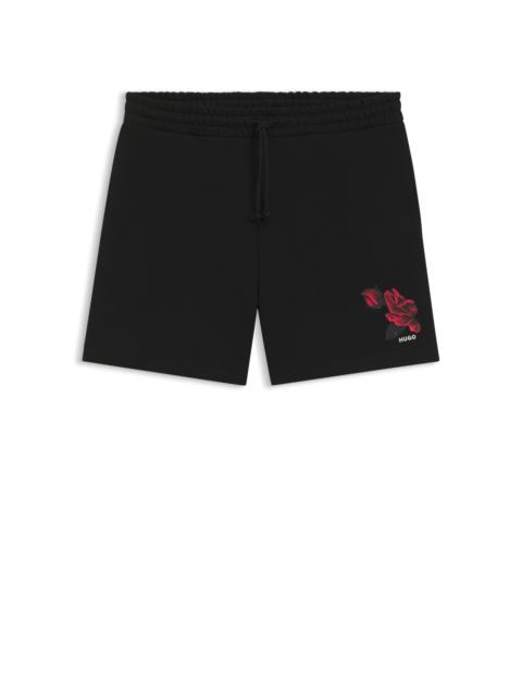 HUGO ROSE-ARTWORK SHORTS IN COTTON TERRY
