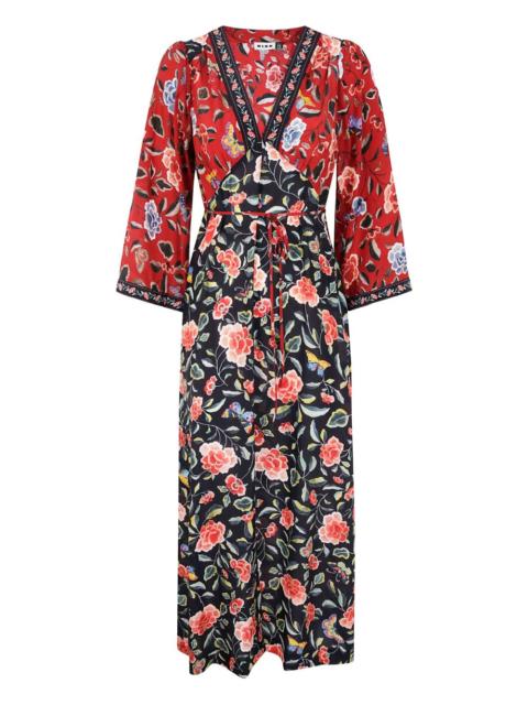 RIXO Dahlia silk midi dress