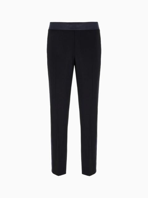 GIORGIO ARMANI Giorgio’s wool crepe and grosgrain trousers