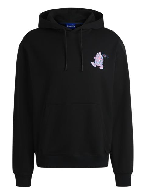 HUGO COTTON-TERRY HOODIE WITH STREET-FOOD GRAPHICS