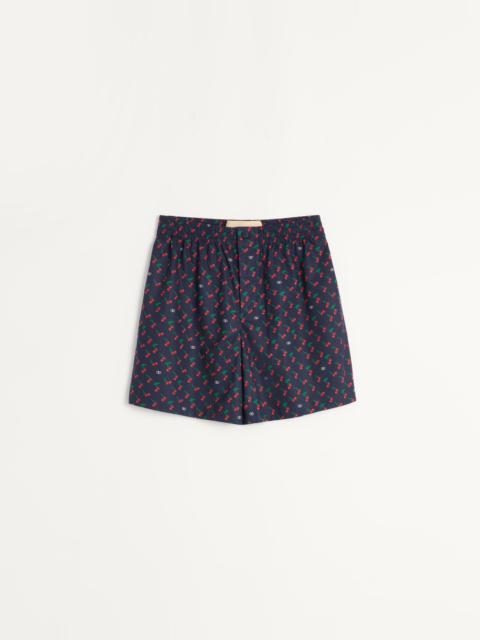 COTTON POPLIN BERMUDA SHORTS WITH CHERRYFIC PRINT