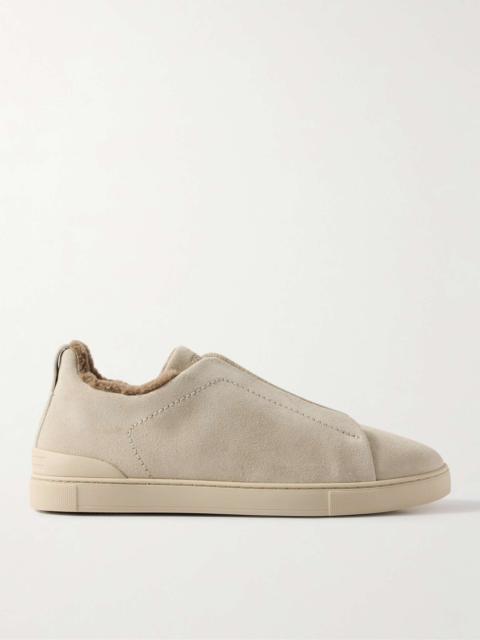 Triple Stitch™ Shearling-Lined Suede Slip-On Sneakers
