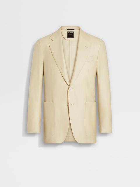 ZEGNA PASTEL YELLOW CASHMERE SILK AND LINEN JACKET