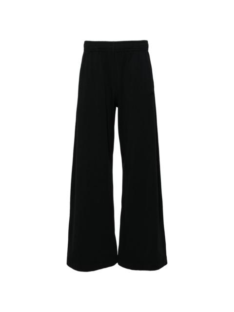 logo-embroidered wide-leg trousers