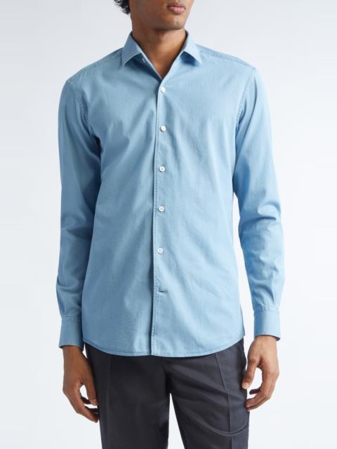 ZEGNA ZEGNA Denim Button-Up Shirt in Light Blue at Nordstrom