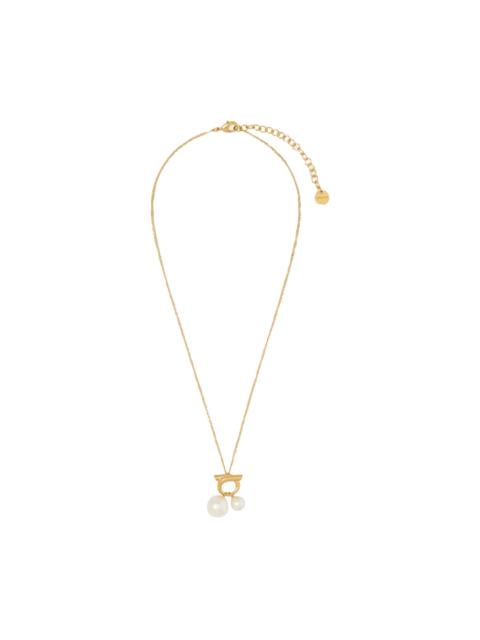 FERRAGAMO Ferragamo Women Double Pearls And Gancini Necklace