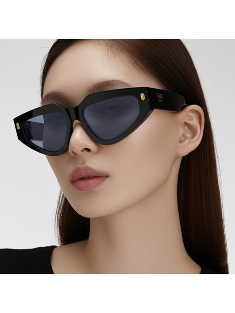 FENDI NEW FENDI SUNGLASSES FE40163U 01V BLACK/BLUE WOMEN EYEWEAR