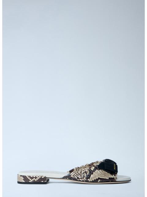 Prada Prada Women Textured Slide Sandals