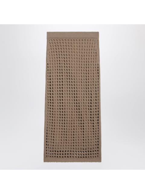 Max Mara Max Mara Mesh Cotton Maxi Skirt In Desert Women
