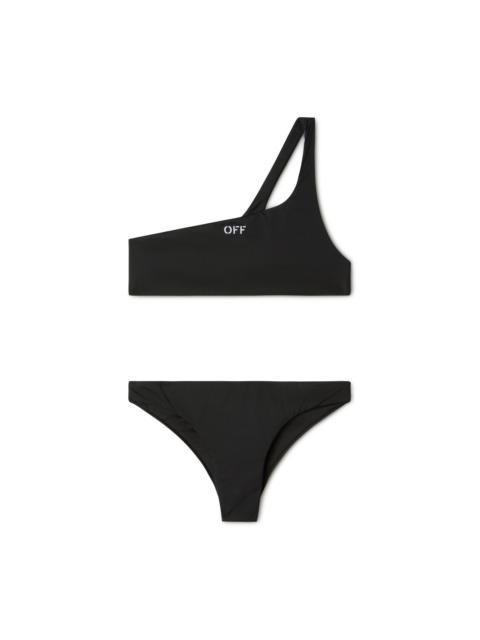 Off-White Black Stamp One-shoulder Bikini