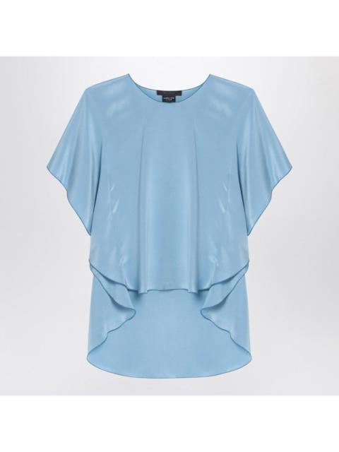 Max Mara Max Mara Pianoforte Light Blue Flowy Silk Blouse Women
