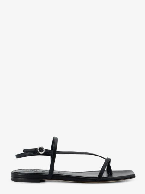 Aeyde Aeyde Ella Flat Leather Sandals Black