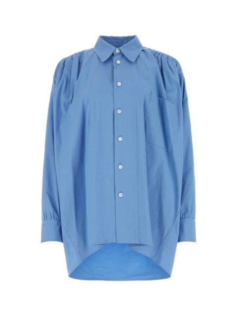 Bottega Veneta Women Light Blue Cotton Blend Oversize Shirt