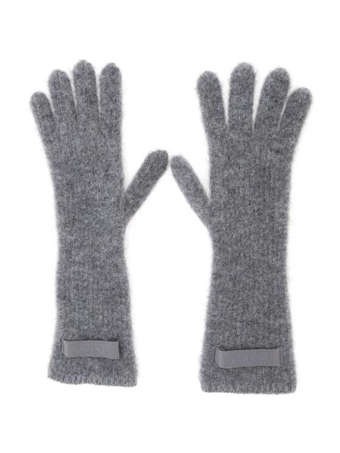 JACQUEMUS Jacquemus Women 'Les Gants Gros Grain' Grey Gloves With Logo Patch On The Front In Wool Blend Woman