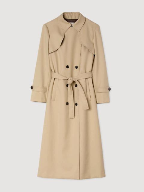 Sandro BELTED DOUBLE-BREASTED TRENCH