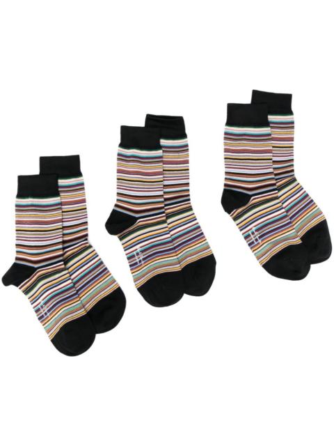 Paul Smith Paul Smith Women Signature Stripe Socks - 3Pack