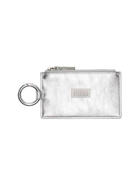 MM6 Maison Margiela Silver Numeric Leather Key Ring Wallet