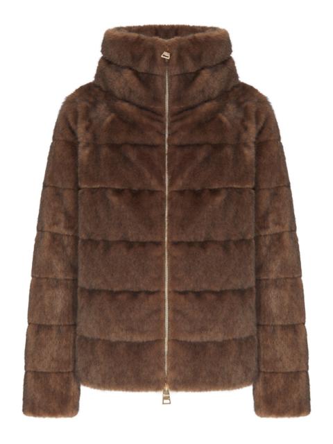 Herno Herno Women Bomber Jacket In Faux Fur