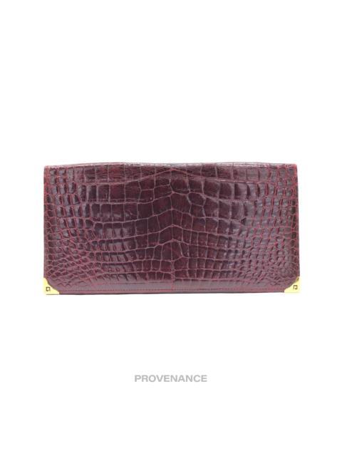 Givenchy Long Wallet - Burgundy Crocodile Leather