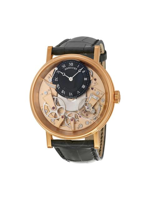 Breguet Breguet Tradition Black and Champagne Skeleton Dial 18kt Rose Gold Black Leather Men's Watch 7057BRR