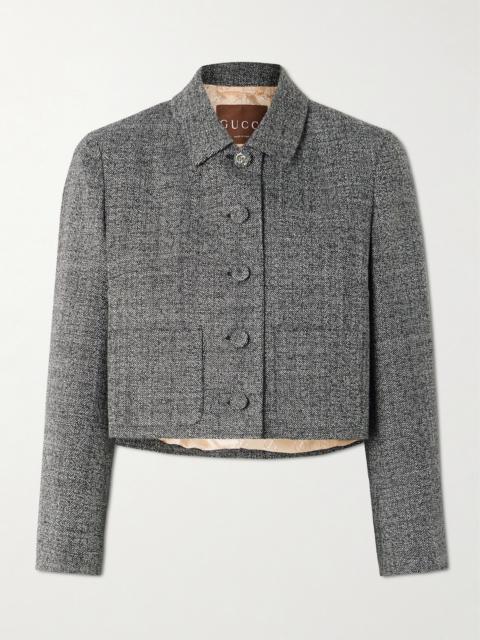 GUCCI Cropped Wool-tweed Jacket