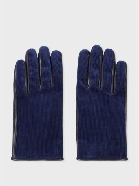 Paul Smith Navy Blue Cord Gloves