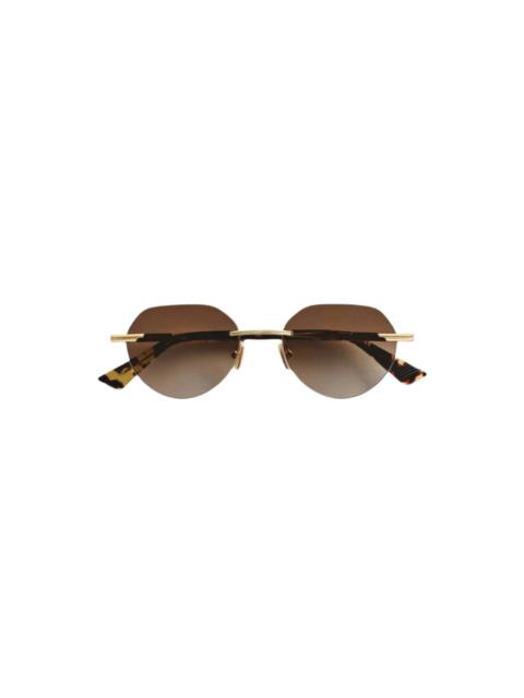 Bottega Veneta GLAZE RIMLESS SUNGLASSES (GOLD/BROWN)