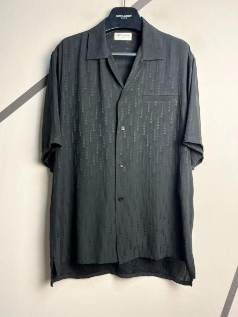 SAINT LAURENT Saint Laurent short sleeve cotton shirt black