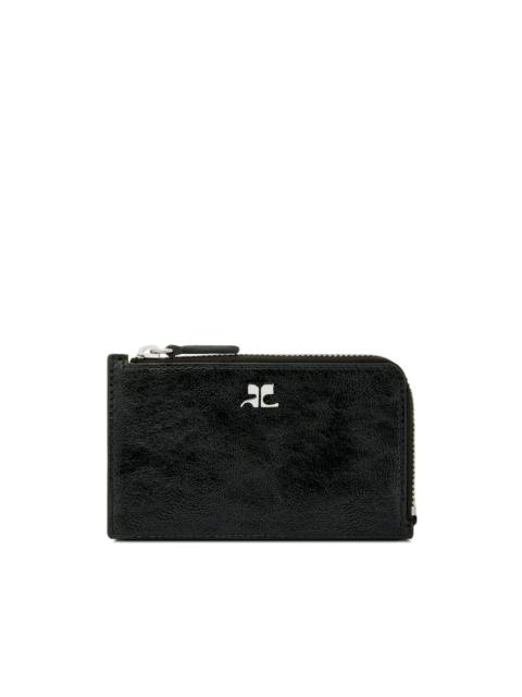 courrèges leather zipped card holder