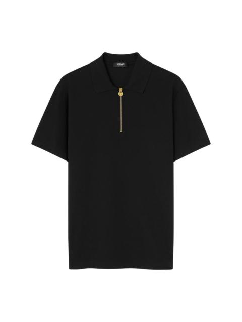 zipped collar polo shirt