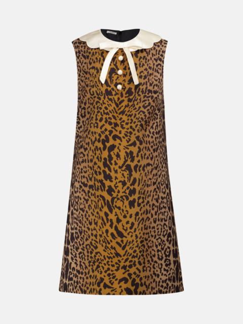 Miu Miu Leopard-print wool and mohair minidress