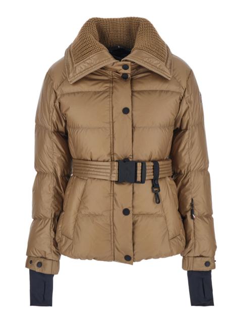 Moncler Grenoble Moncler Grenoble Women 'Bataillouse' Beige Down Jacket With Logo Patch On The Sleeve And Front Belt 