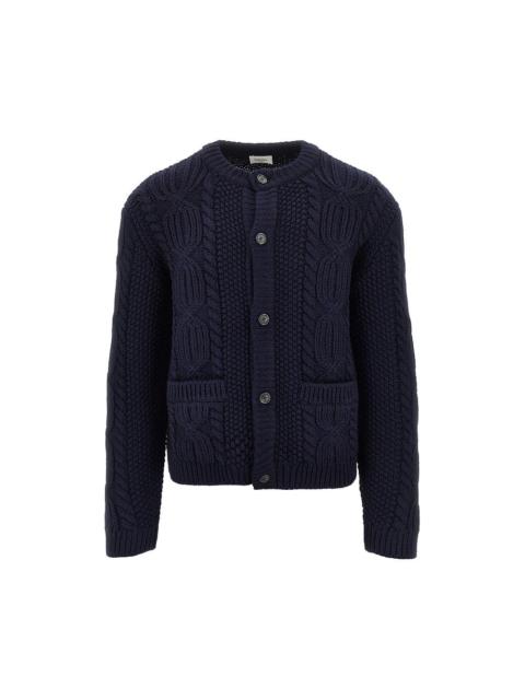 SAINT LAURENT Saint Laurent Wool Knitted Cardigan Blue Men