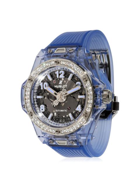 Hublot Pre-owned Hublot Big Bang One Click Diamond Skeleton Dial Ladies Watch 465.JL.4802.RT.1204