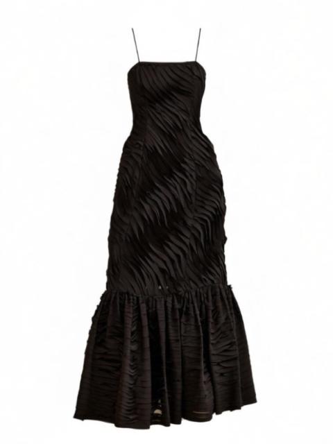 ULLA JOHNSON Augustina Cami Long Trumpet Dress in Noir