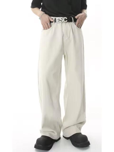 Other Designers Asabuki x Junna White Wide Leg Baggy Denim Jeans