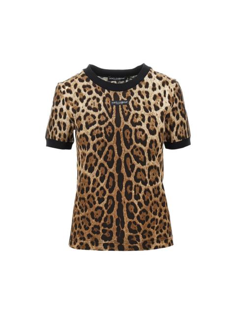 Dolce & Gabbana Dolce&Gabbana Leopard-print Jersey T-shirt Brown