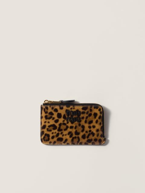 Miu Miu Calf hair leather envelope card holder