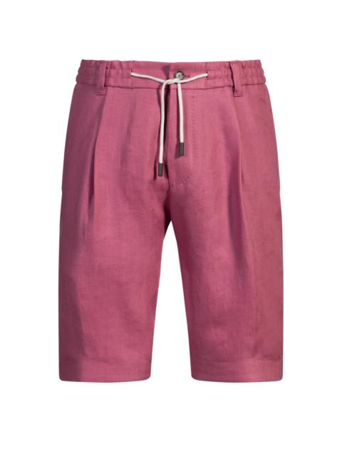 BOSS TAPERED-FIT SHORTS IN WRINKLE-RESISTANT LINEN