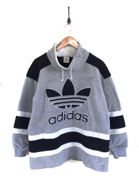 adidas Vintage Adidas Trefoil Big Logo Fleece Sweatshirt