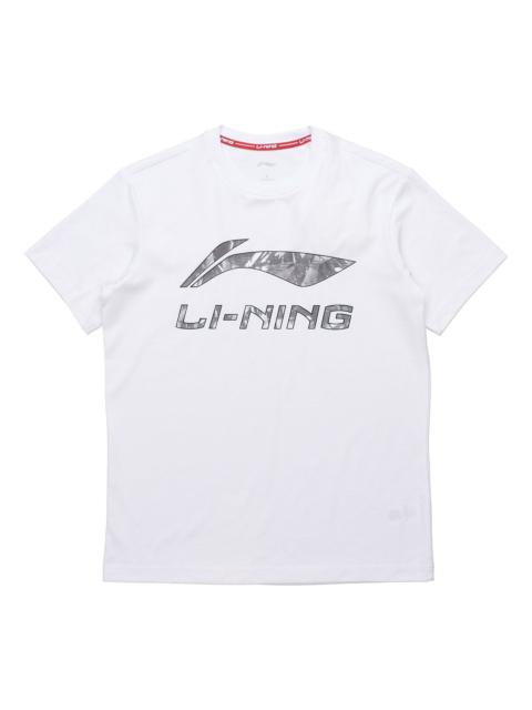 Li-Ning Li-Ning Printed Logo Casual Short Sleeve Tee 'White Silver' AHSP495-7