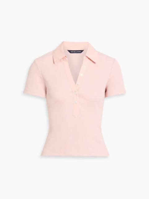 VERONICA BEARD Kearney ribbed Pima cotton-blend polo shirt