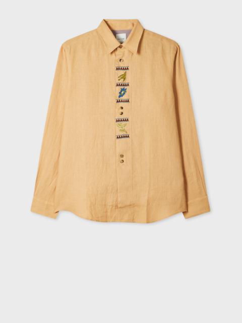 Paul Smith Peach Linen Embroidered Shirt