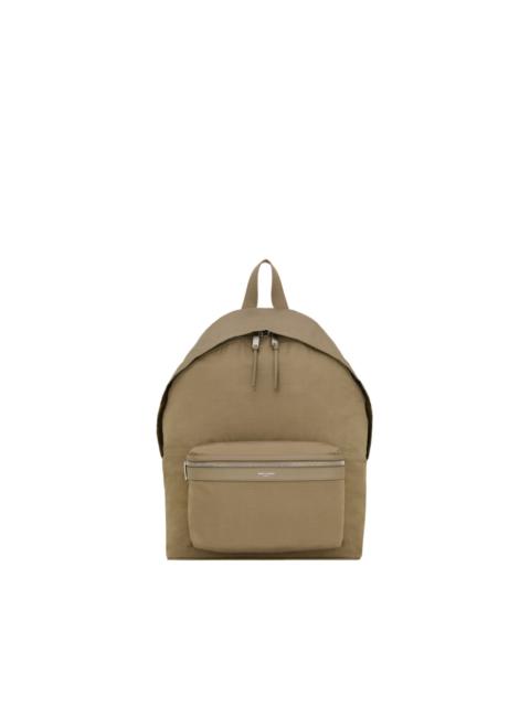 SAINT LAURENT SAINT LAURENT City $1450 Tabacco Nylon/Leather Backpack New