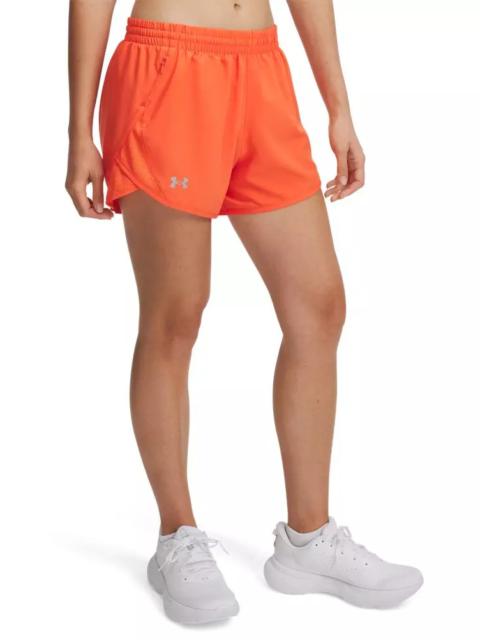 Under Armour Women's Fly-By 3" Shorts -Fire Red