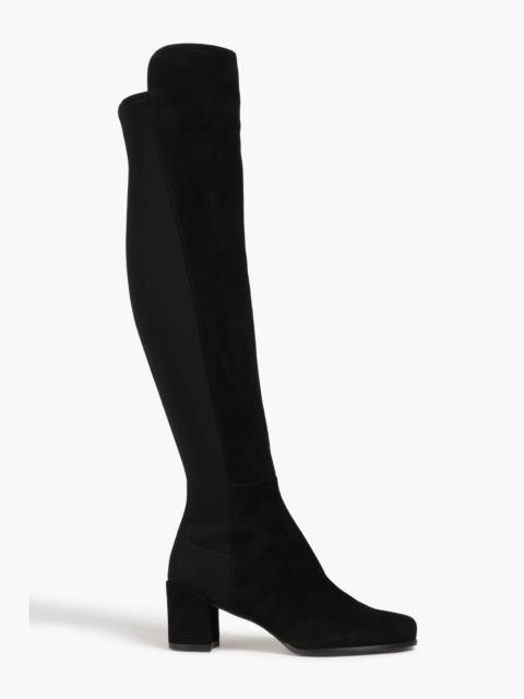 Stuart Weitzman City microstretch and suede over-the-knee boots
